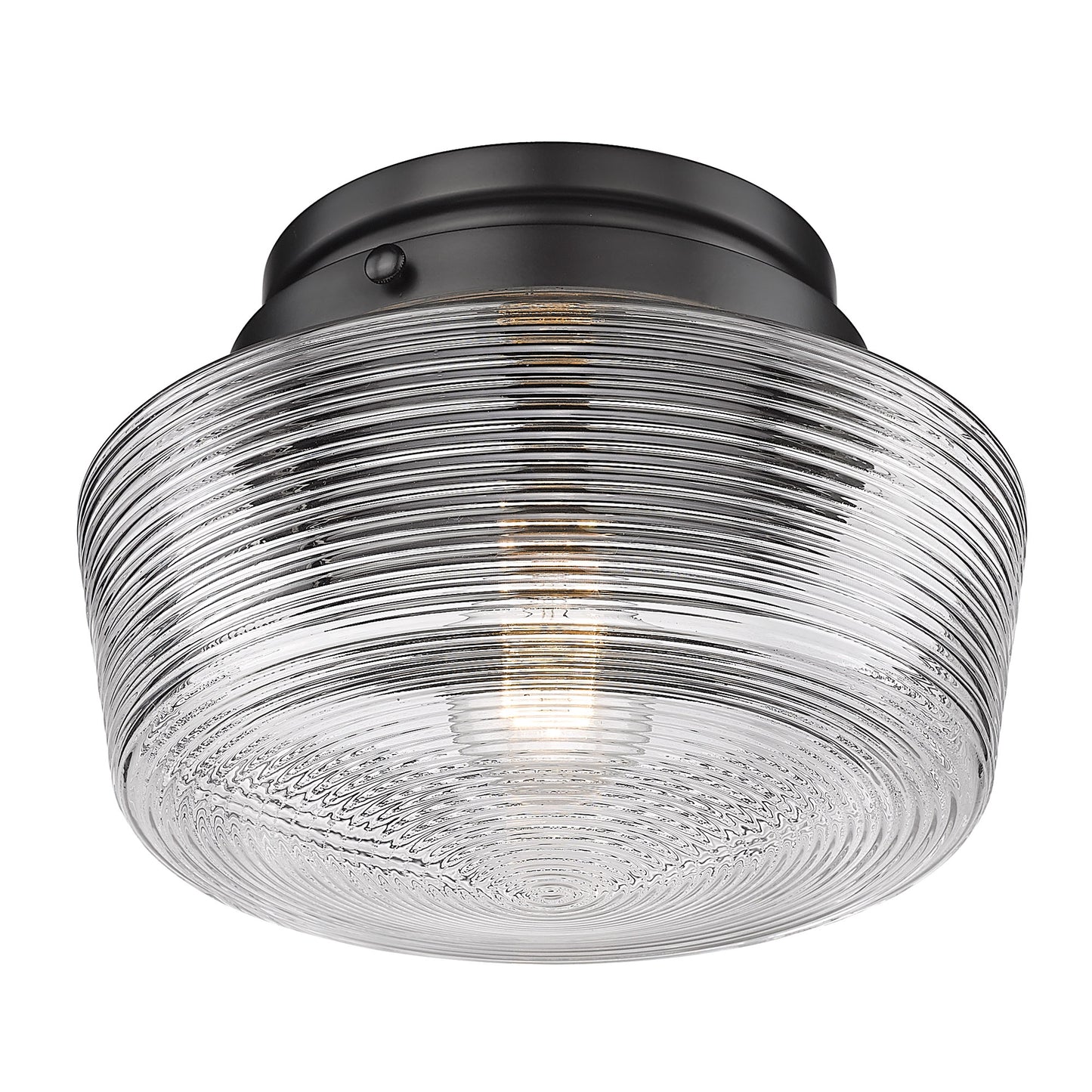 Holloway Flush Mount in Matte Black with Clear Glass Shade
