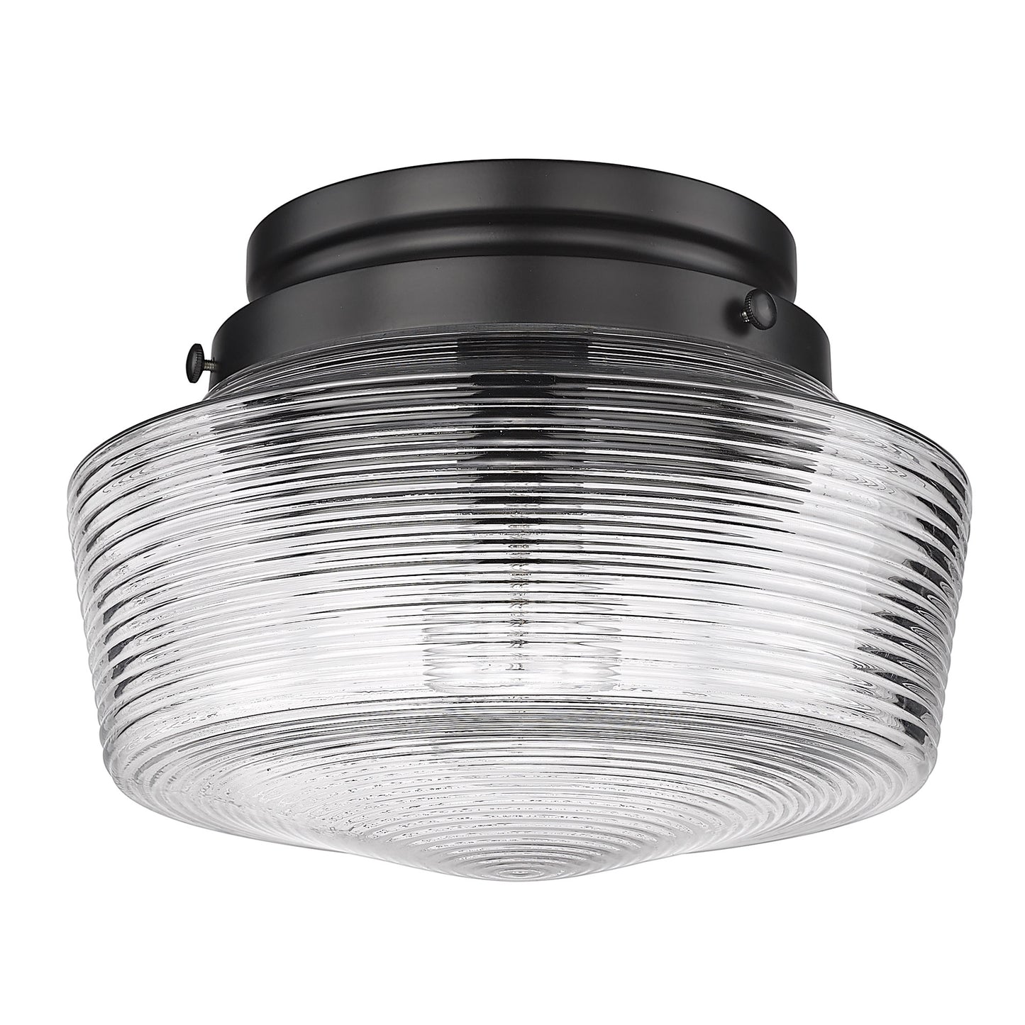 Holloway Flush Mount in Matte Black with Clear Glass Shade
