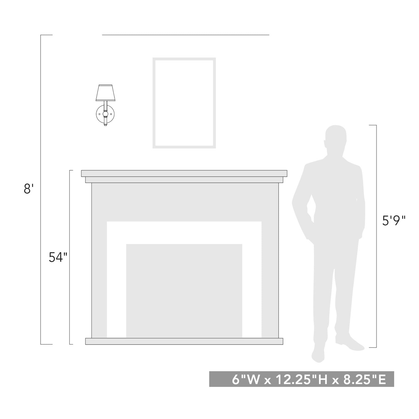 Russo 1 Light Wall Sconce in Rubbed Bronze with Classic White Shade