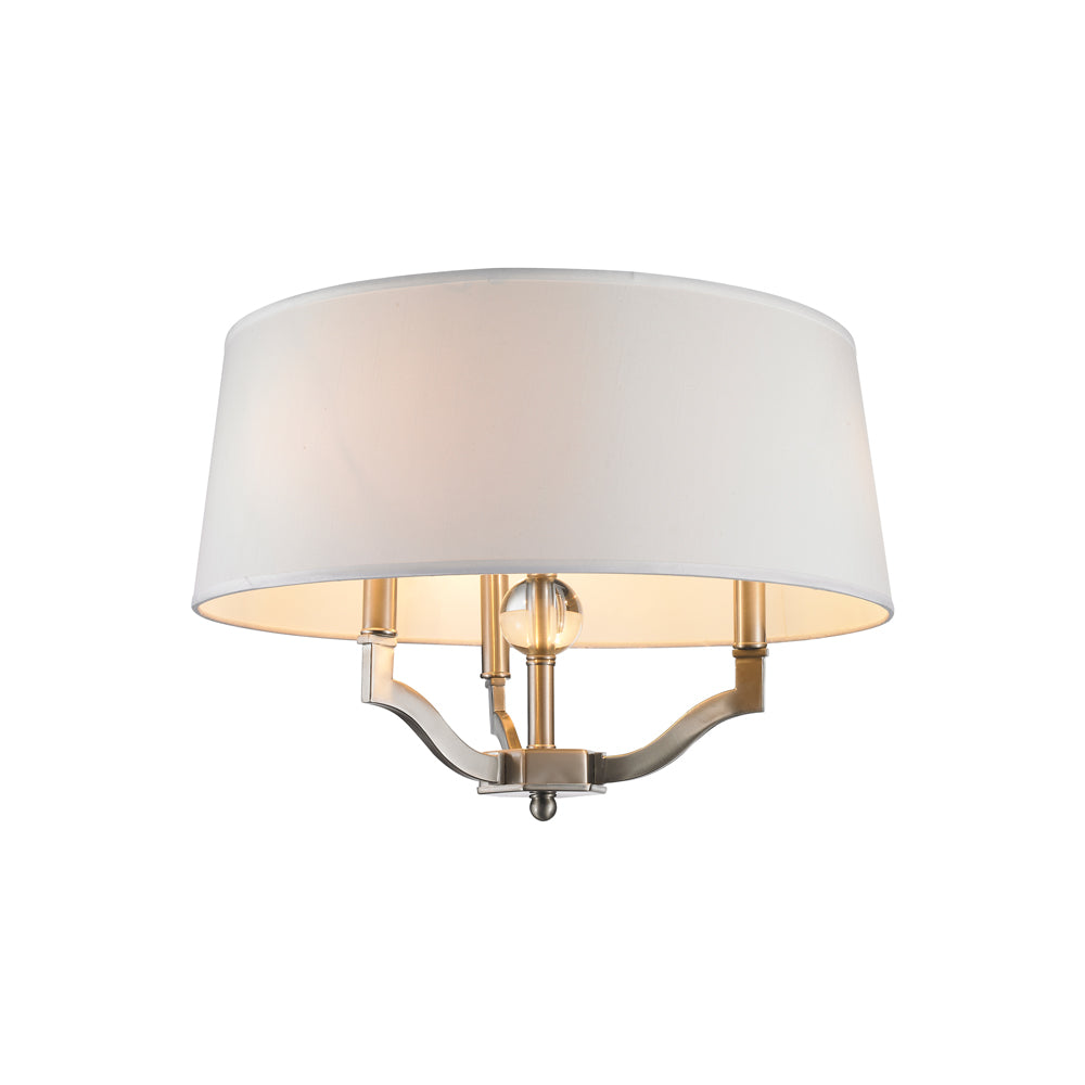 Cora Semi-Flush (Convertible) in Pewter with Classic White