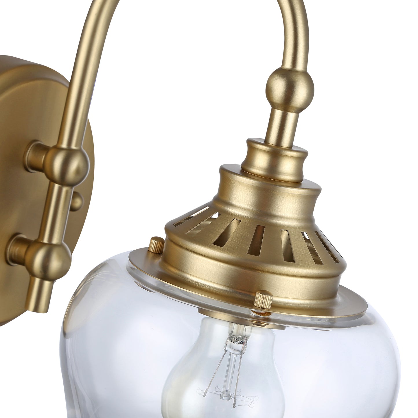 Velma 1-Light Wall Sconce in Brushed Champagne Bronze with Clear Glass