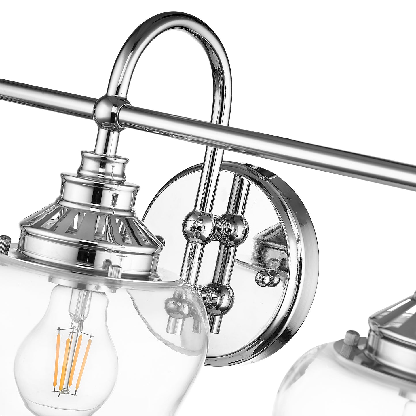 Velma 3-Light Vanity Light in Chrome with Clear Glass