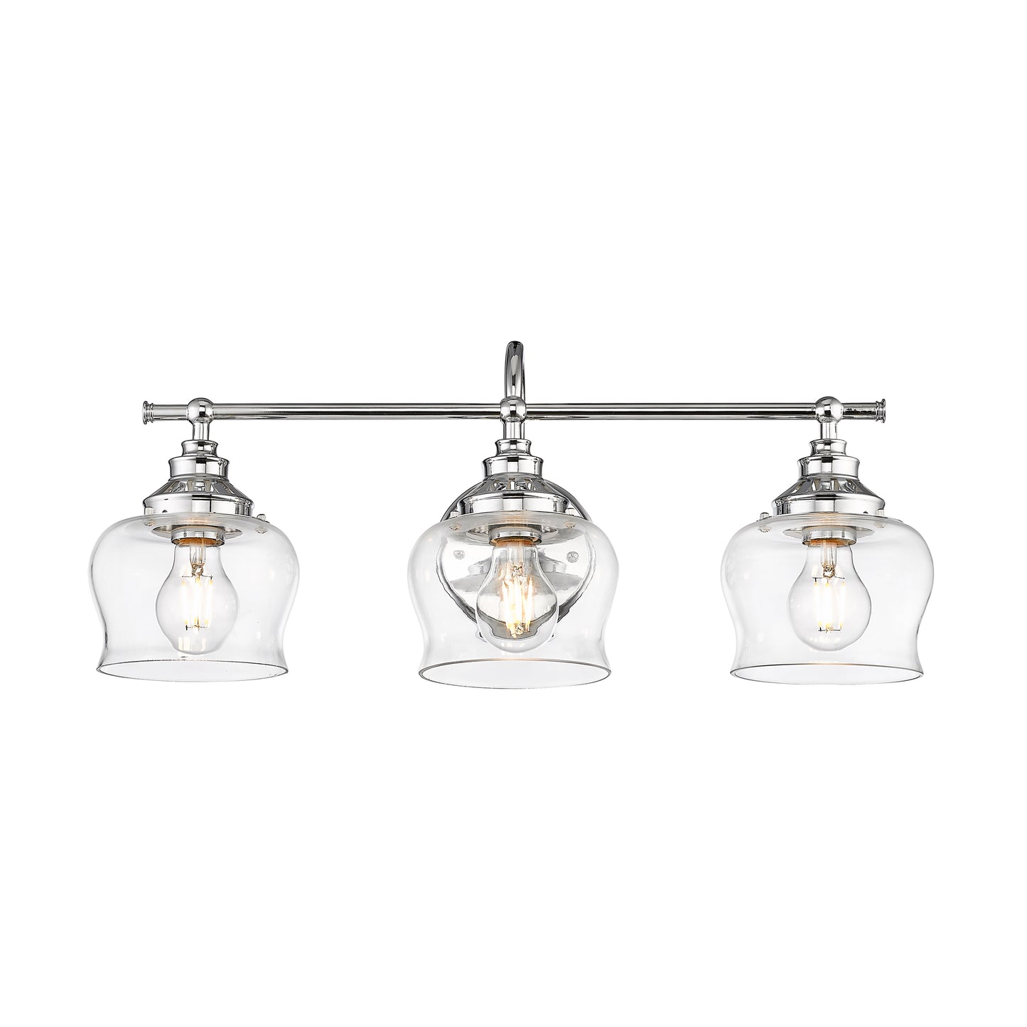 Velma 3-Light Vanity Light in Chrome with Clear Glass