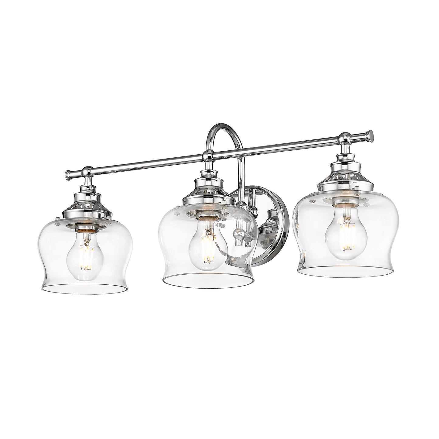 Velma 3-Light Vanity Light in Chrome with Clear Glass