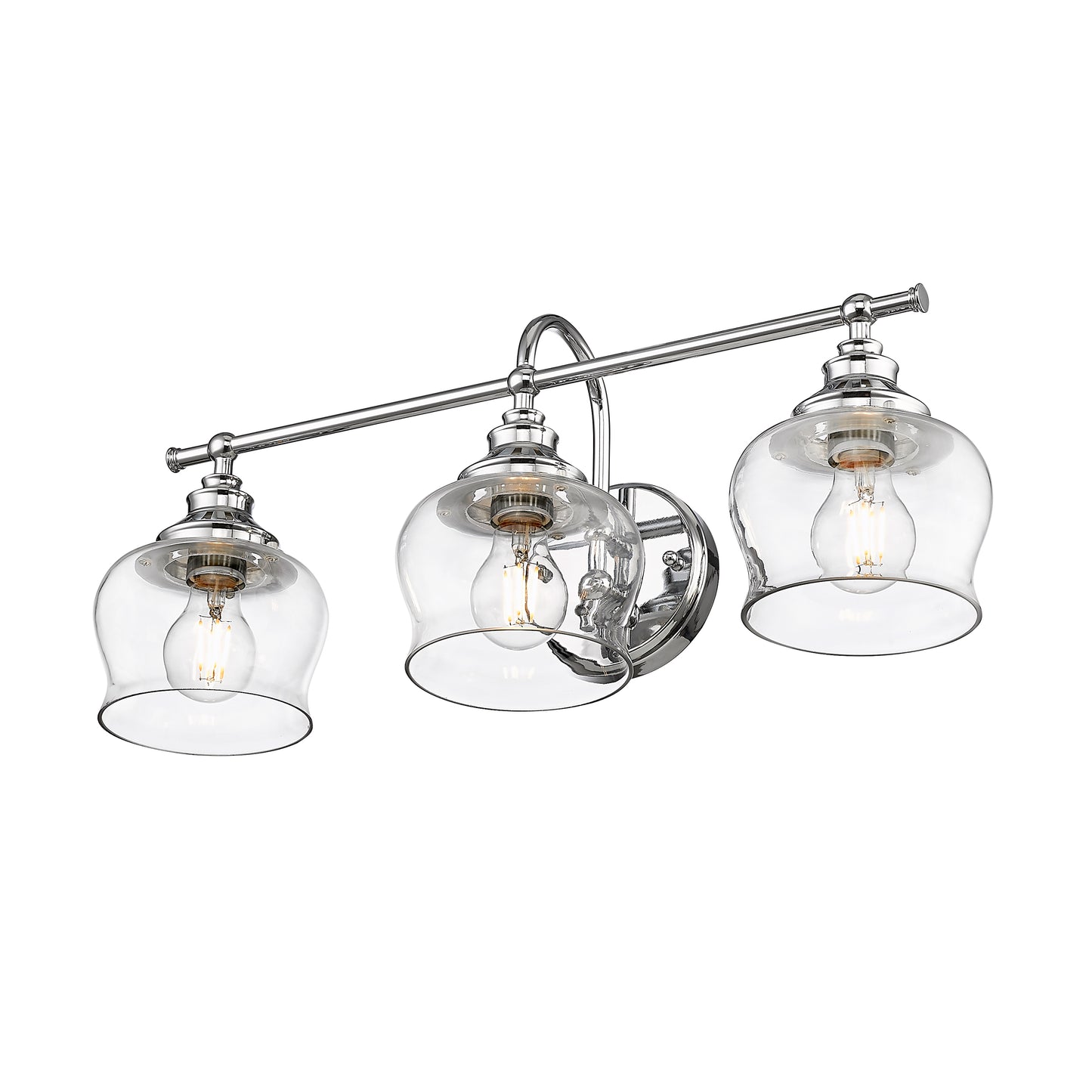 Velma 3-Light Vanity Light in Chrome with Clear Glass