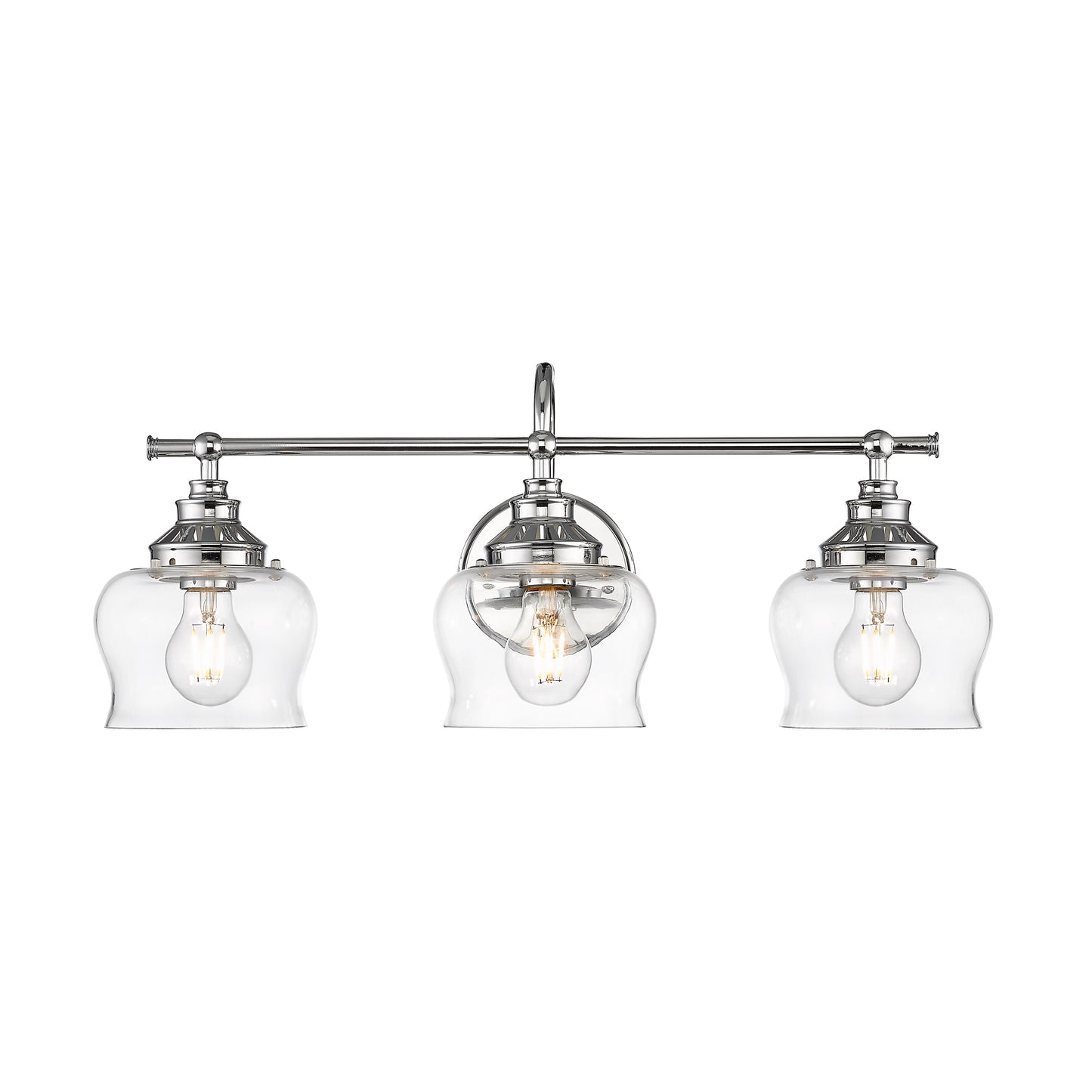 Velma 3-Light Vanity Light in Chrome with Clear Glass