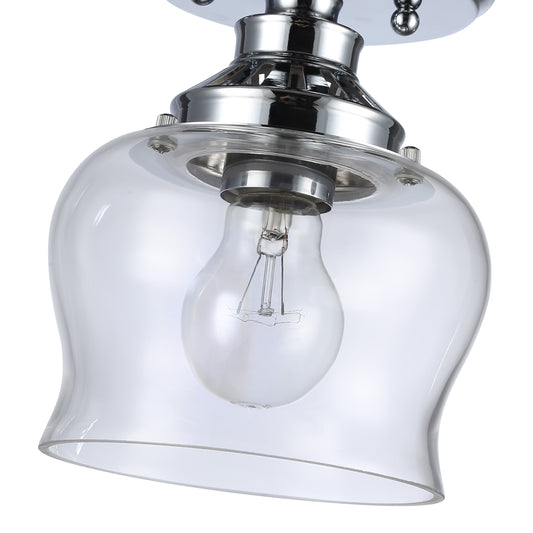 Velma 1-Light Semi-Flush in Chrome with Clear Glass