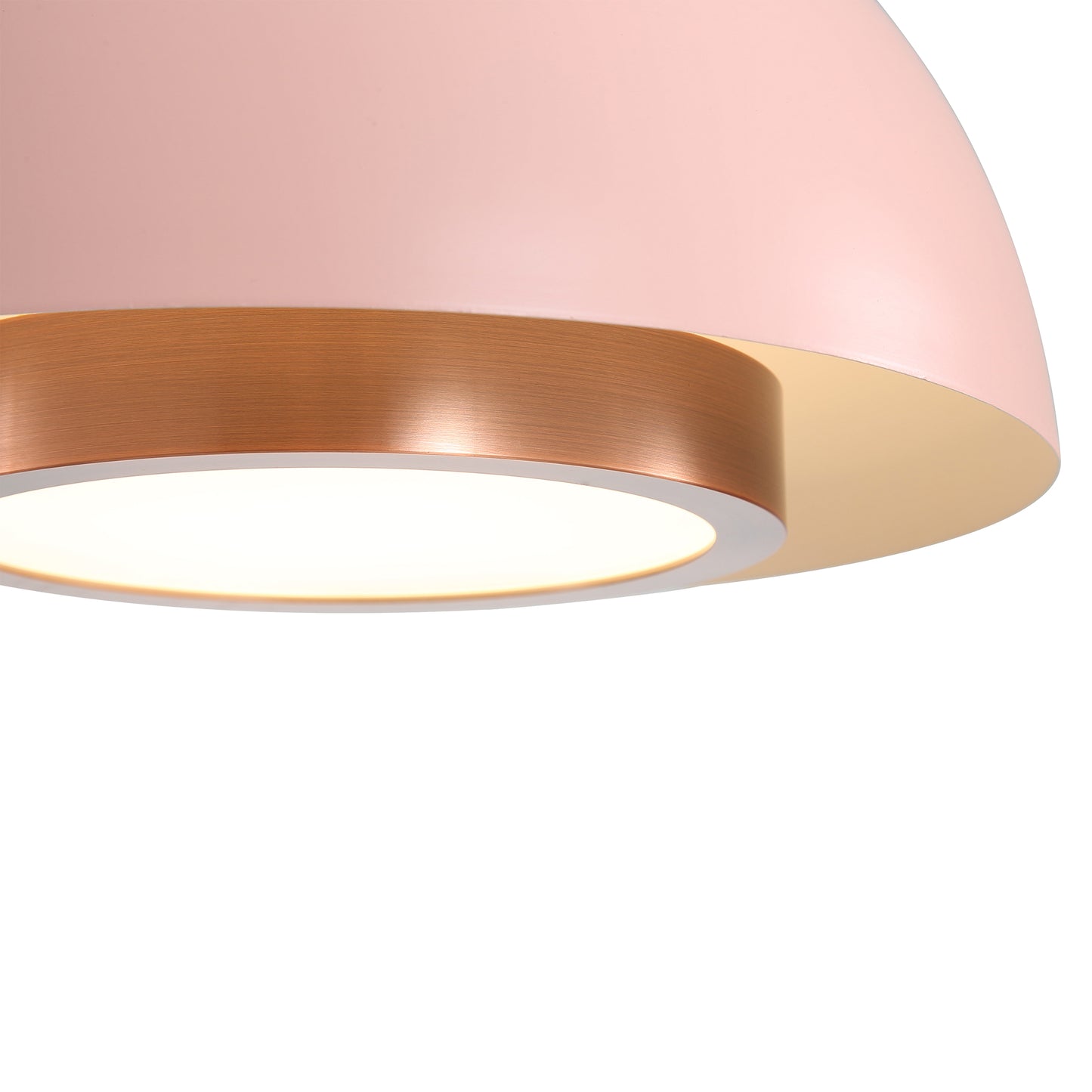 Annabelle 12" LED Pendant in Dusty Rose with Aged Copper