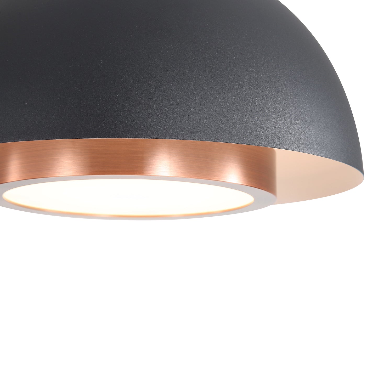 Annabelle 12" LED Pendant in Sand Black with Aged Copper