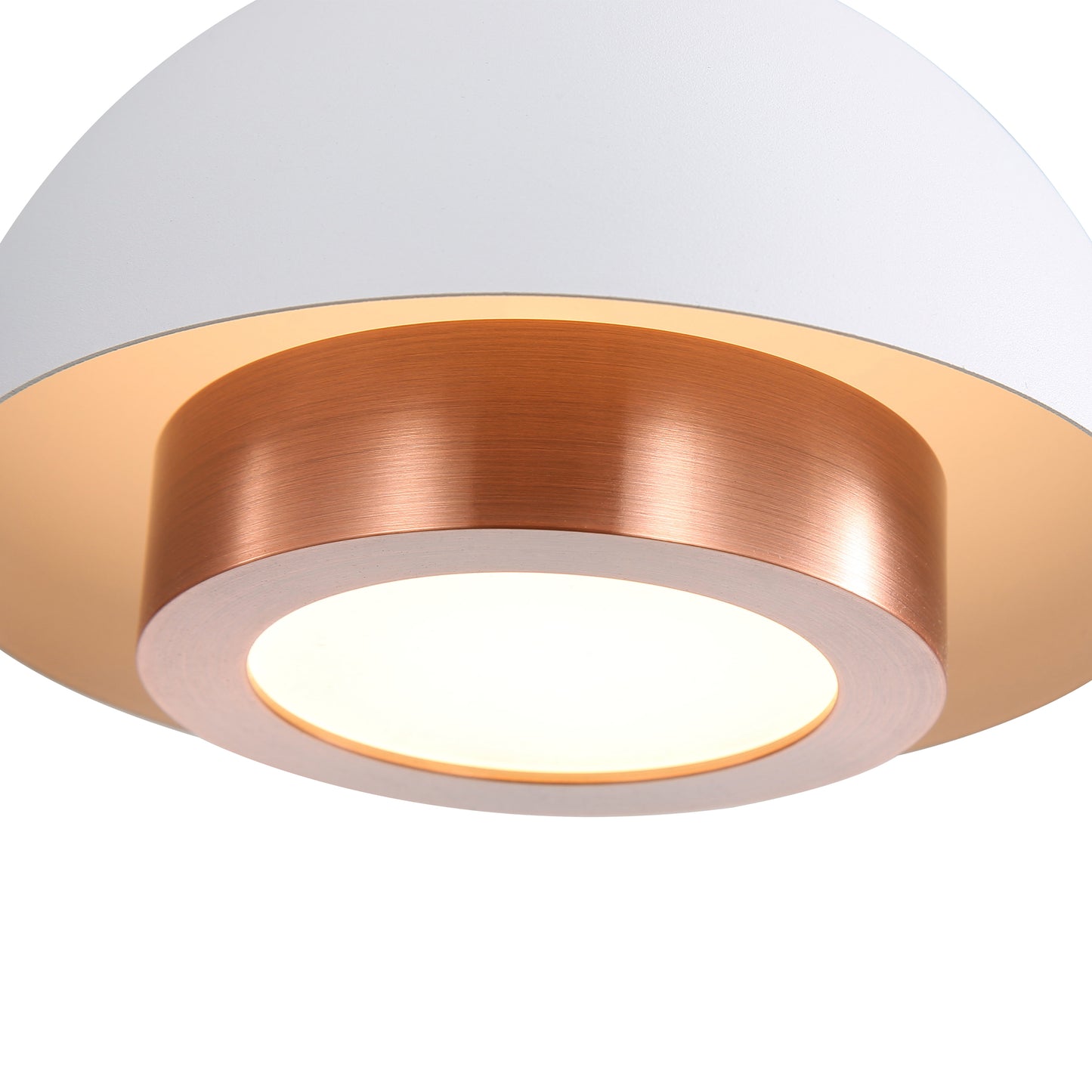 Annabelle 12" LED Pendant in Sand White with Aged Copper