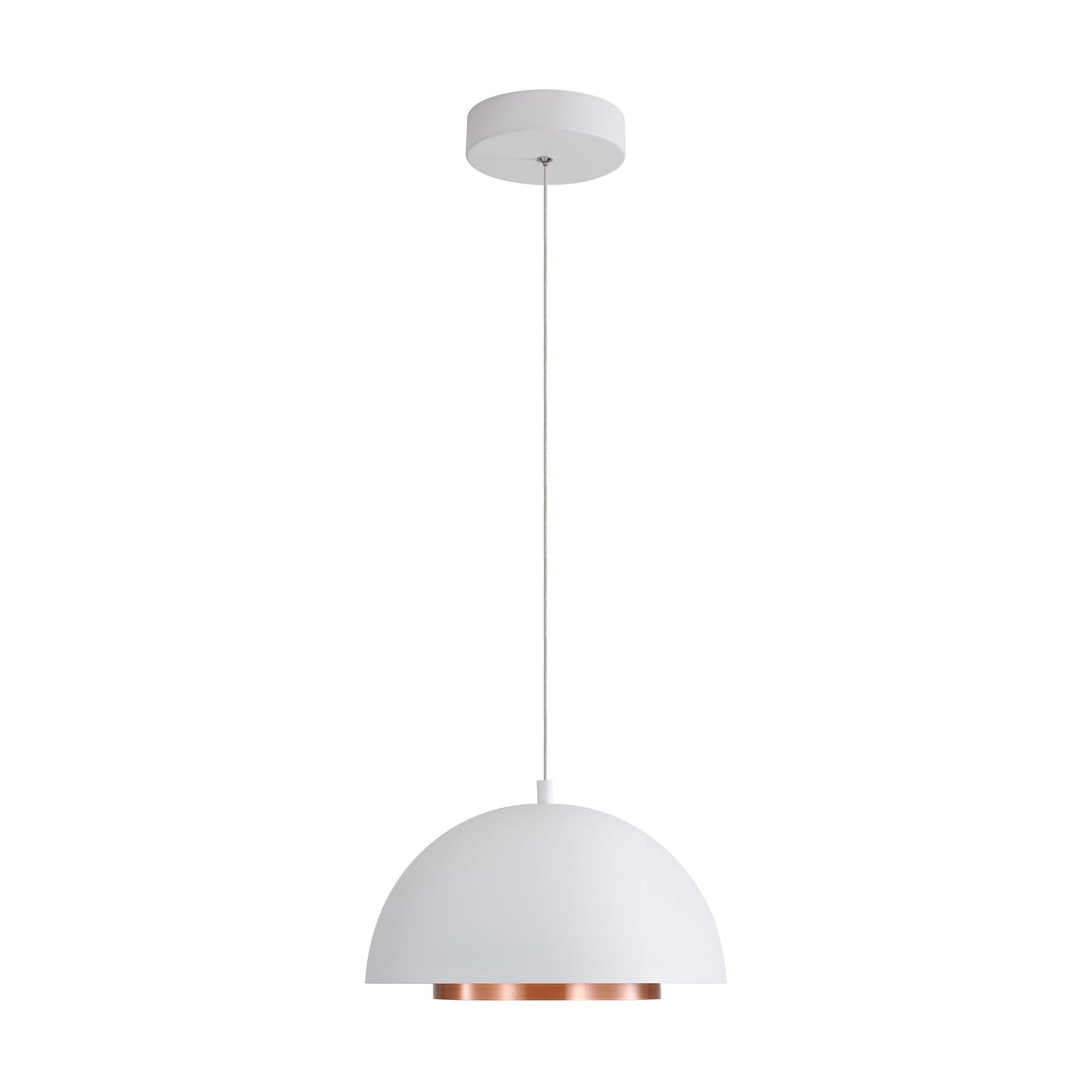 Annabelle 7" LED Pendant in Sand White with Aged Copper