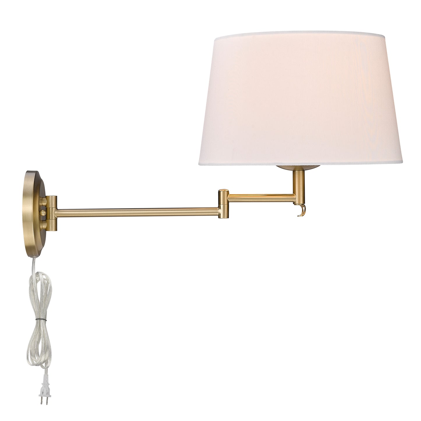 Elizabeth Articulating Wall Sconce in Brushed Champagne Bronze with Modern White Shade