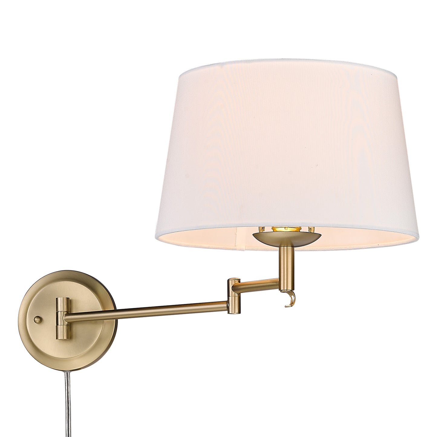 Elizabeth Articulating Wall Sconce in Brushed Champagne Bronze with Modern White Shade
