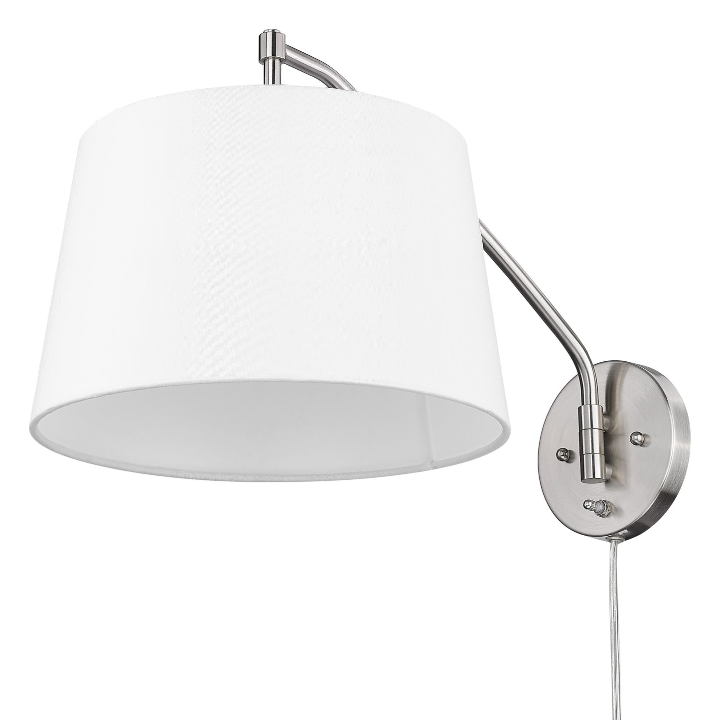 Riley 1-Light Swing Arm in Pewter with Modern White