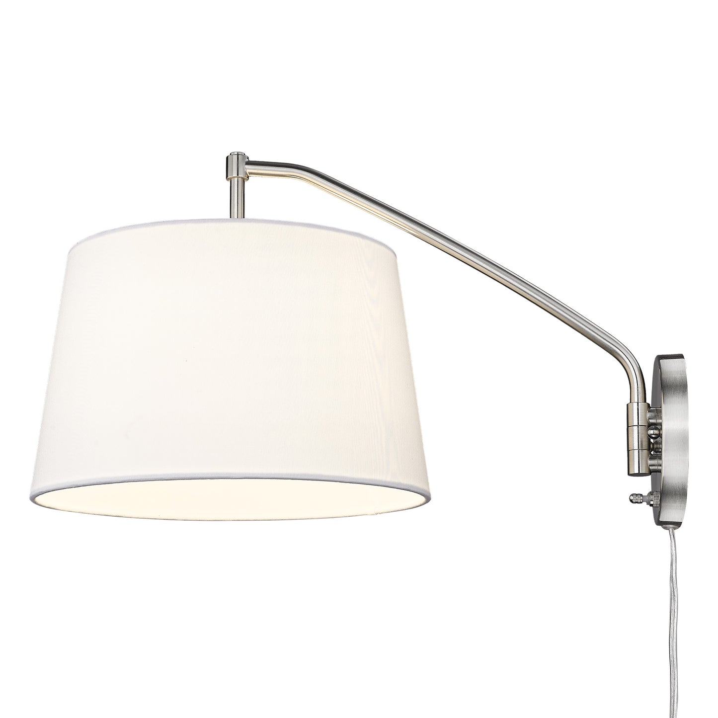 Riley 1-Light Swing Arm in Pewter with Modern White