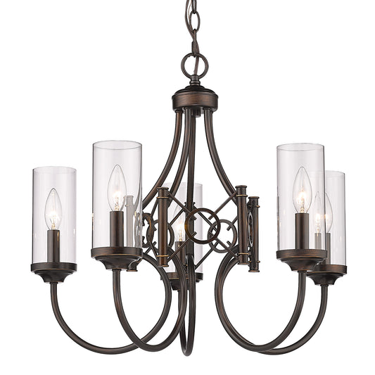 Livingston 5-Light Chandelier Bronze with Clear Glass