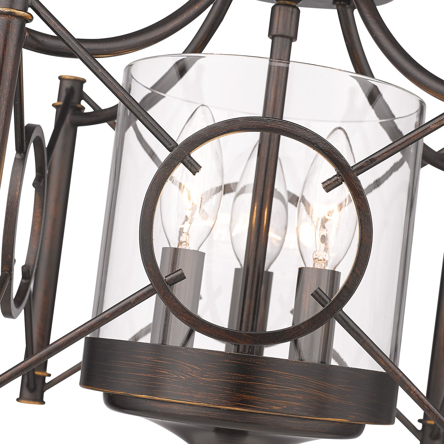 Livingston- Semi-Flush in Cordoban Bronze with Clear Glass