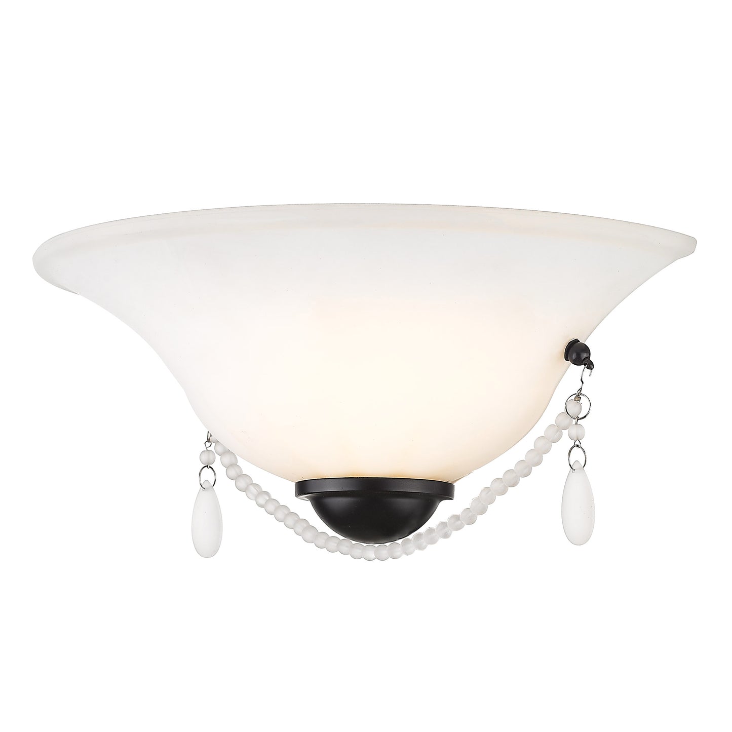 Scarlett Wall Sconce In Matte Black with Opal