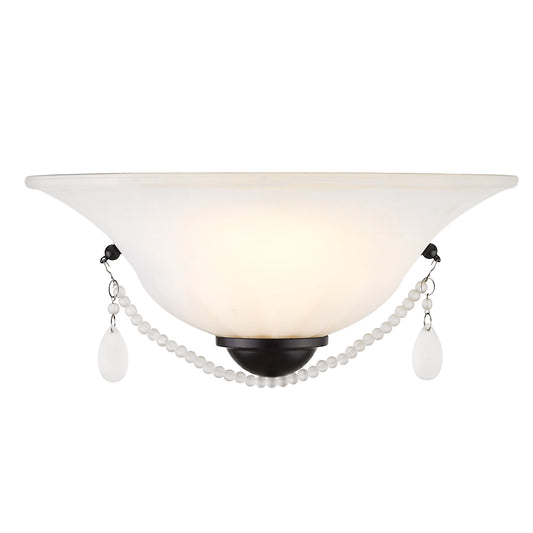 Scarlett Wall Sconce In Matte Black with Opal