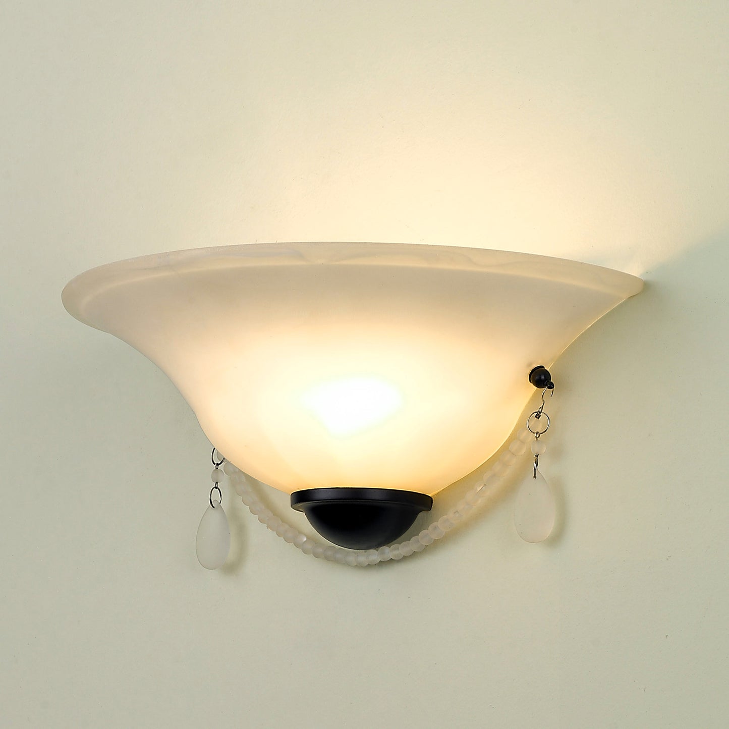 Scarlett Wall Sconce In Matte Black with Opal