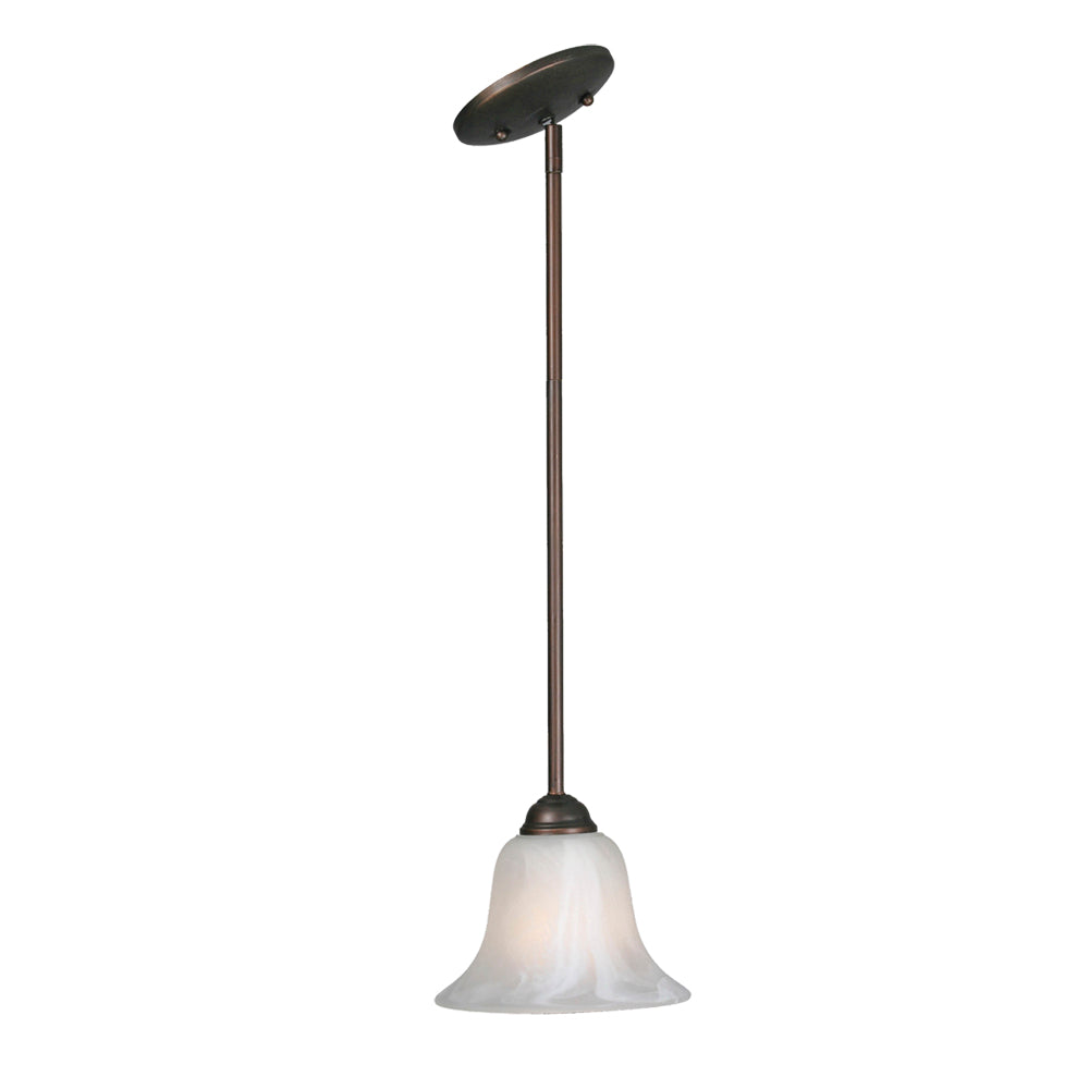 Adams Mini Pendant in Rubbed Bronze with Marbled Glass