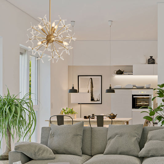 Sunflower 6-Light Chandelier in Matte Gold