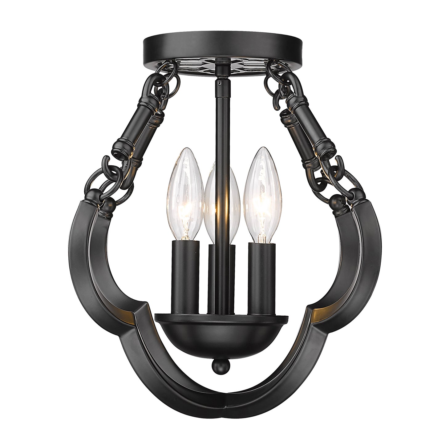 Lily- 12" Semi-Flush in Matte Black