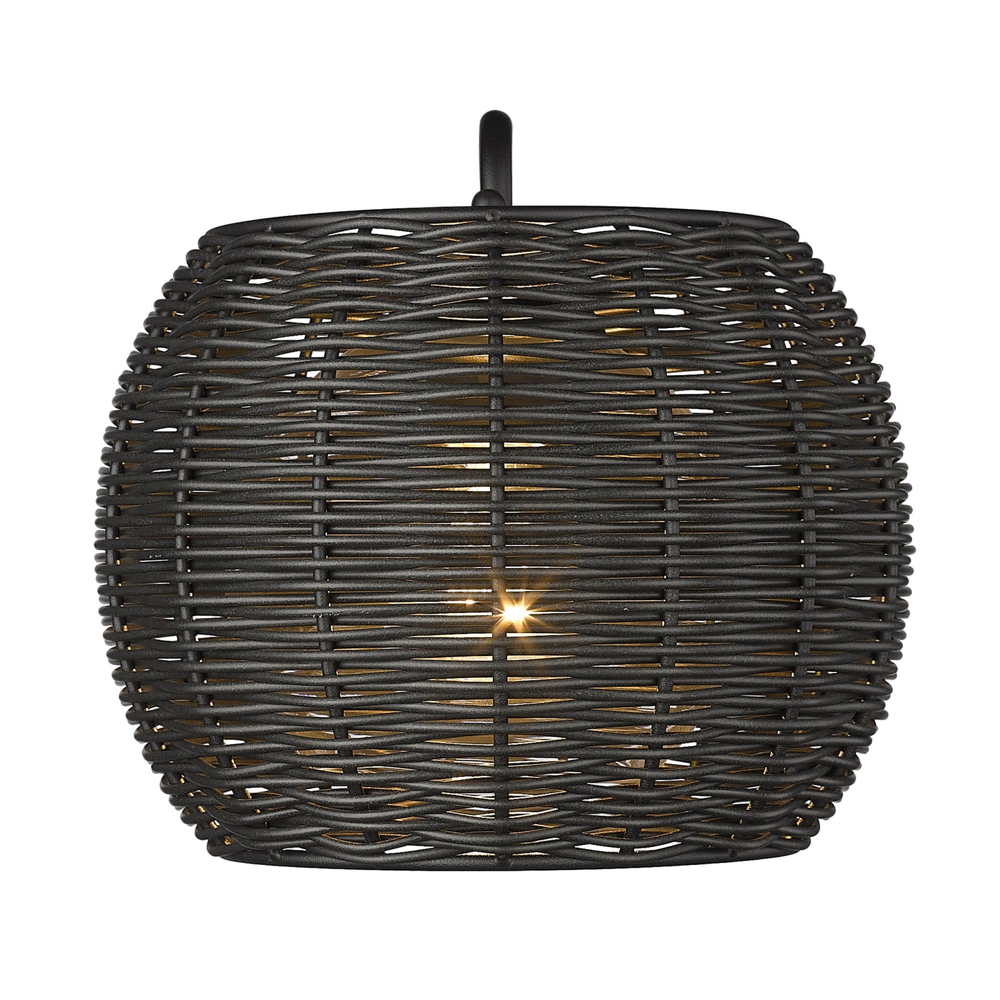 Maren 1 Light Wall Sconce - Outdoor in Natural Black with Black Rattan Wicker Shade