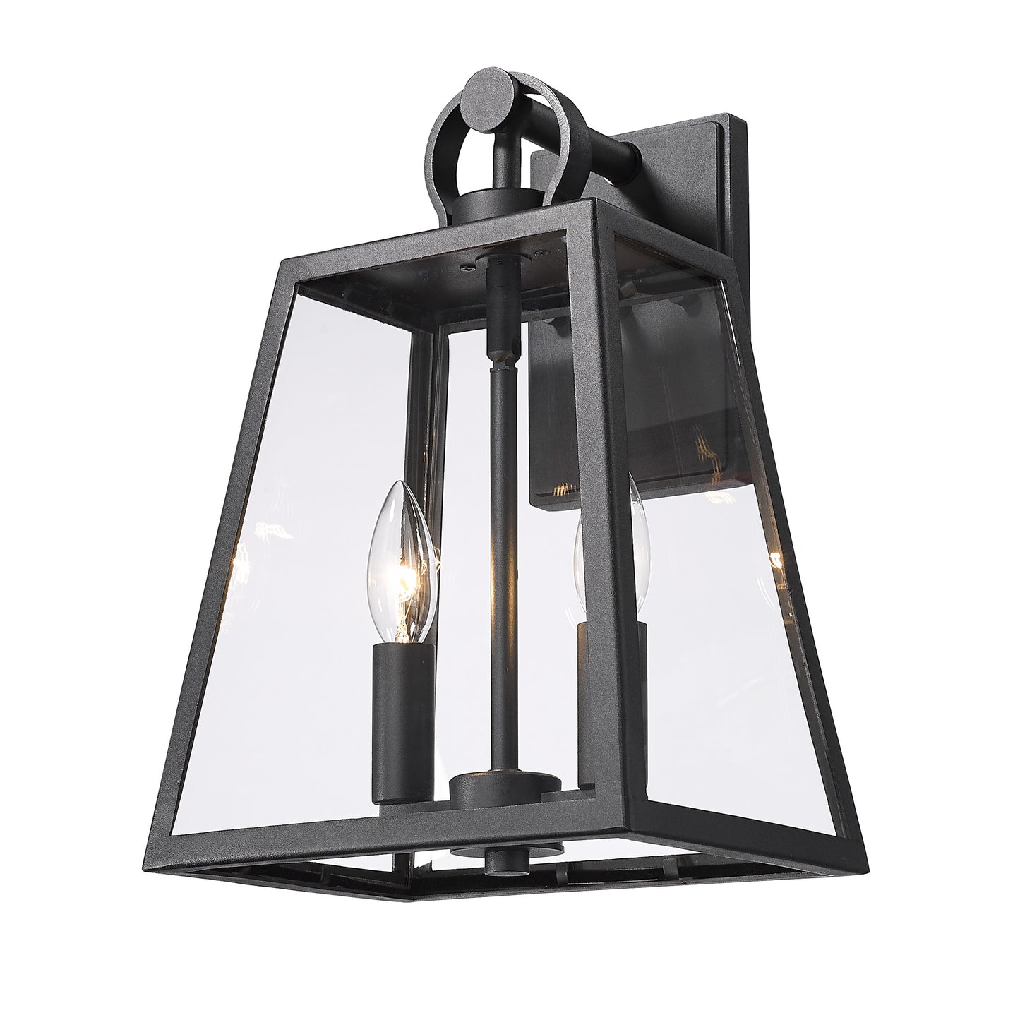 Makenna- Wall Sconce - Outdoor in Natural Black with Clear Glass Shade