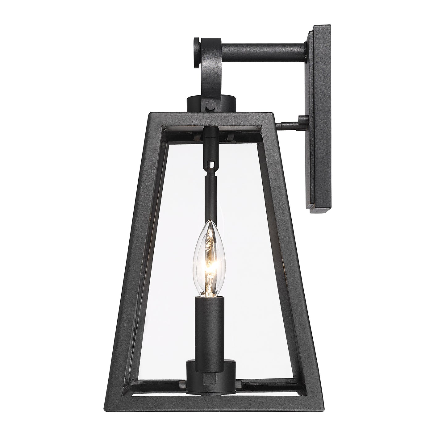 Makenna- Wall Sconce - Outdoor in Natural Black with Clear Glass Shade