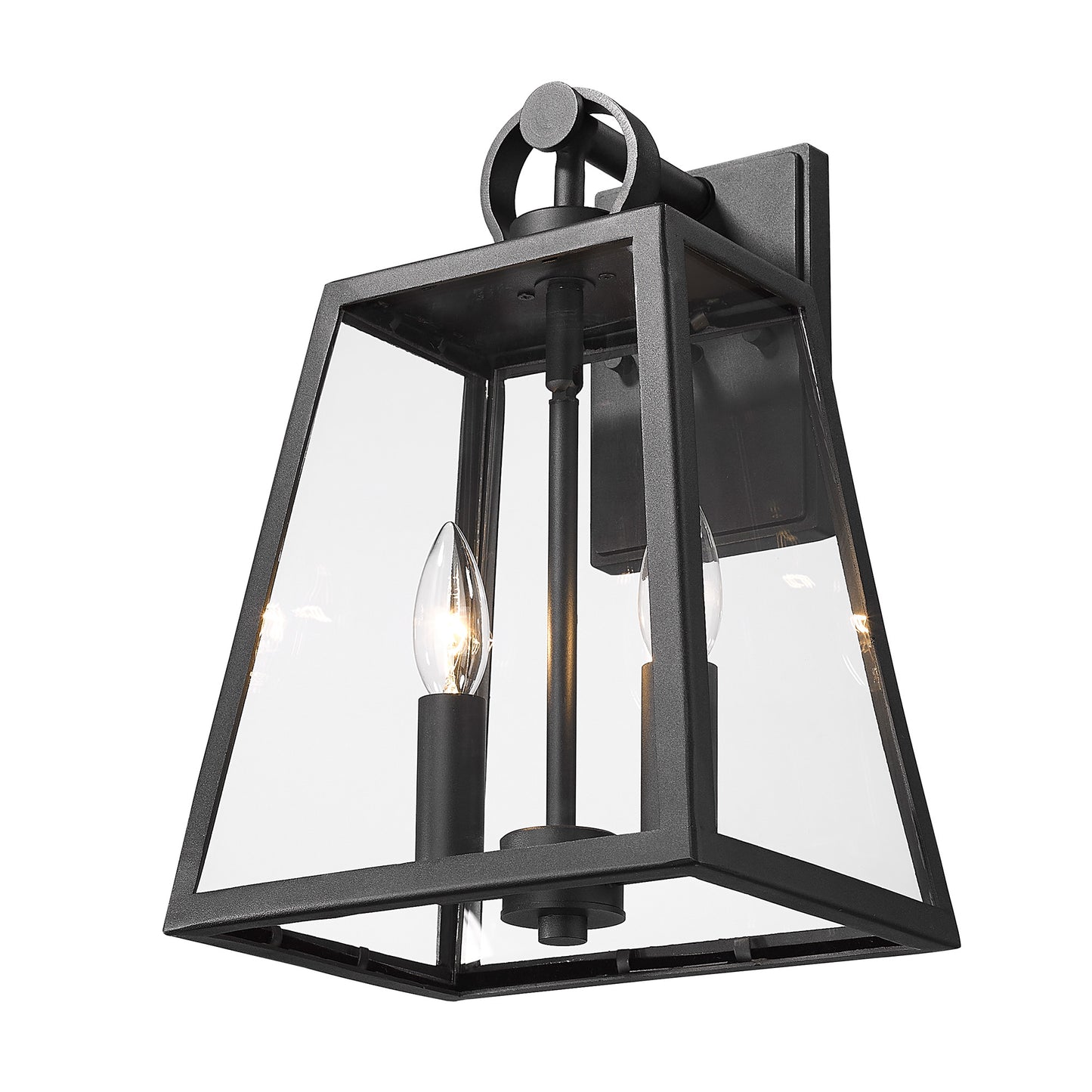Jacob Wall Sconce - Outdoor in Natural Black with Clear Glass Shade