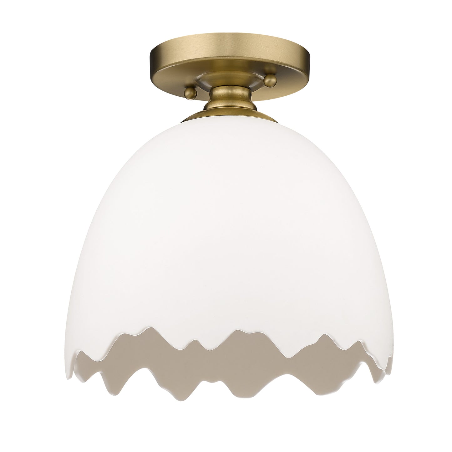 Fresco- Semi-Flush in Brushed Champagne Bronze with Porcelain Shade