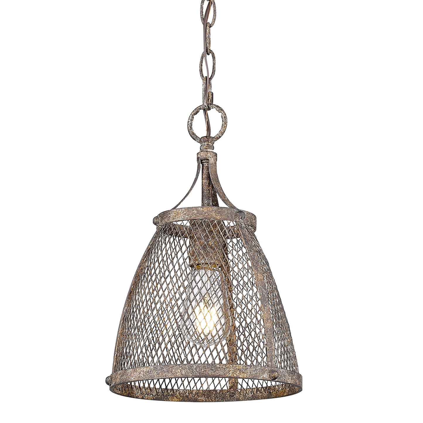 Avery- Mini Pendant in Pebbled Rust with Pebbled Rust