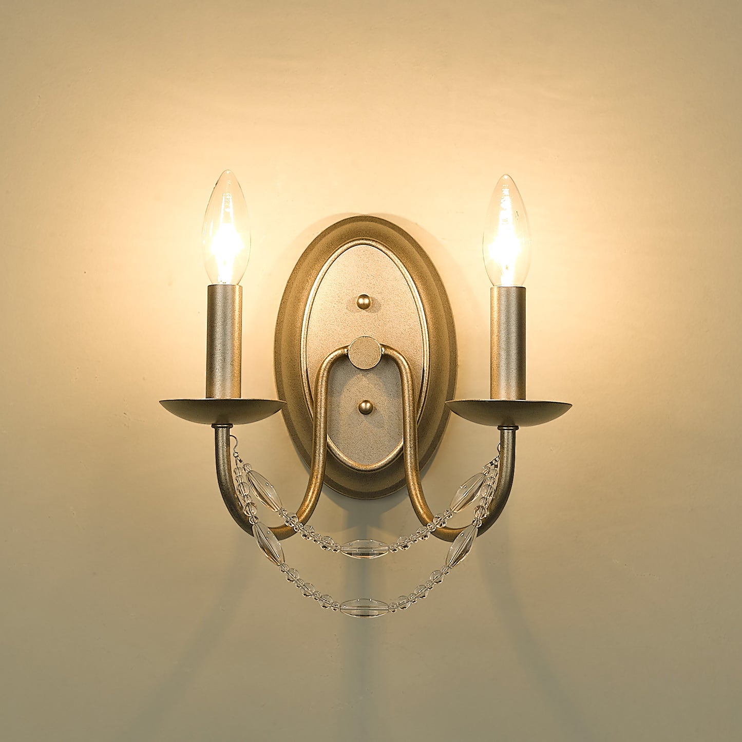 Ingrid-2-Light Wall Sconce in Golden Aura