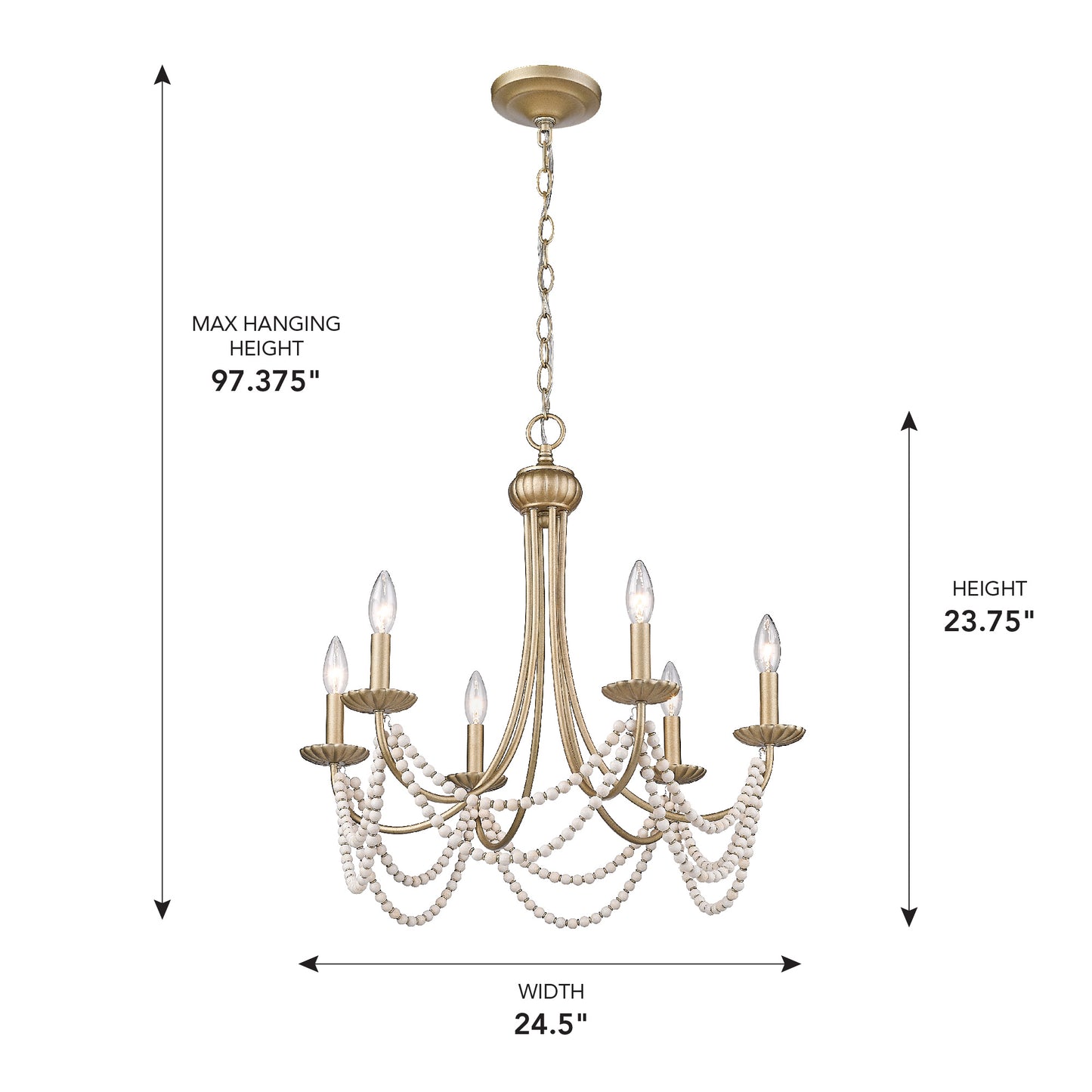 Serafina 6 Light Chandelier in Golden Aura