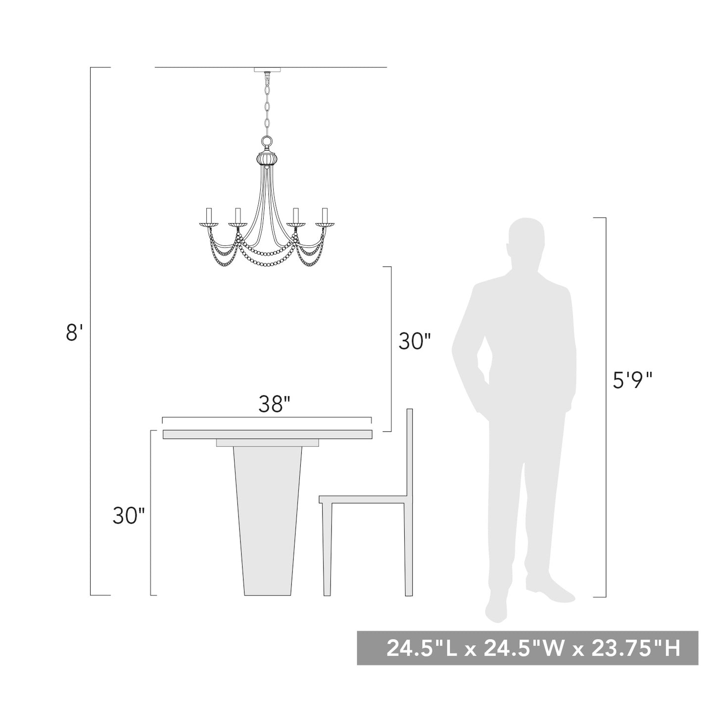 Serafina 6 Light Chandelier in Golden Aura