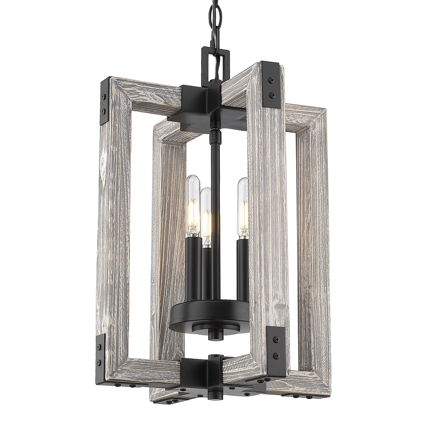 Walden 3- Light Pendant in Matte Black