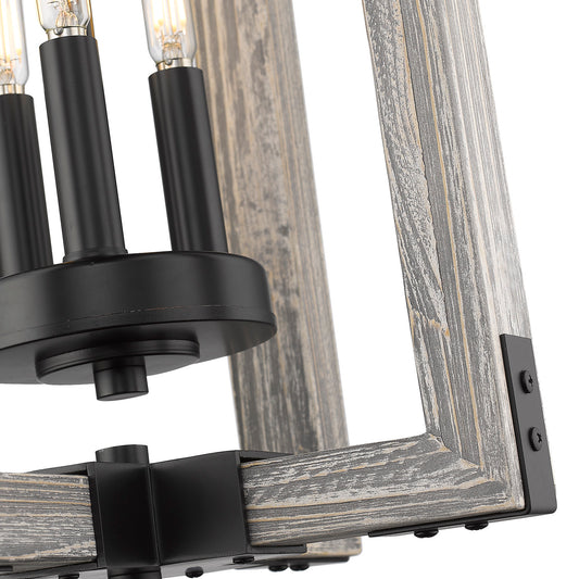 Walden 3- Light Pendant in Matte Black