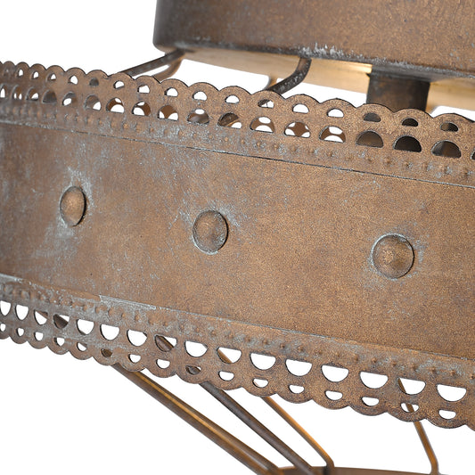 Bueller flush Mount in Copper Patina