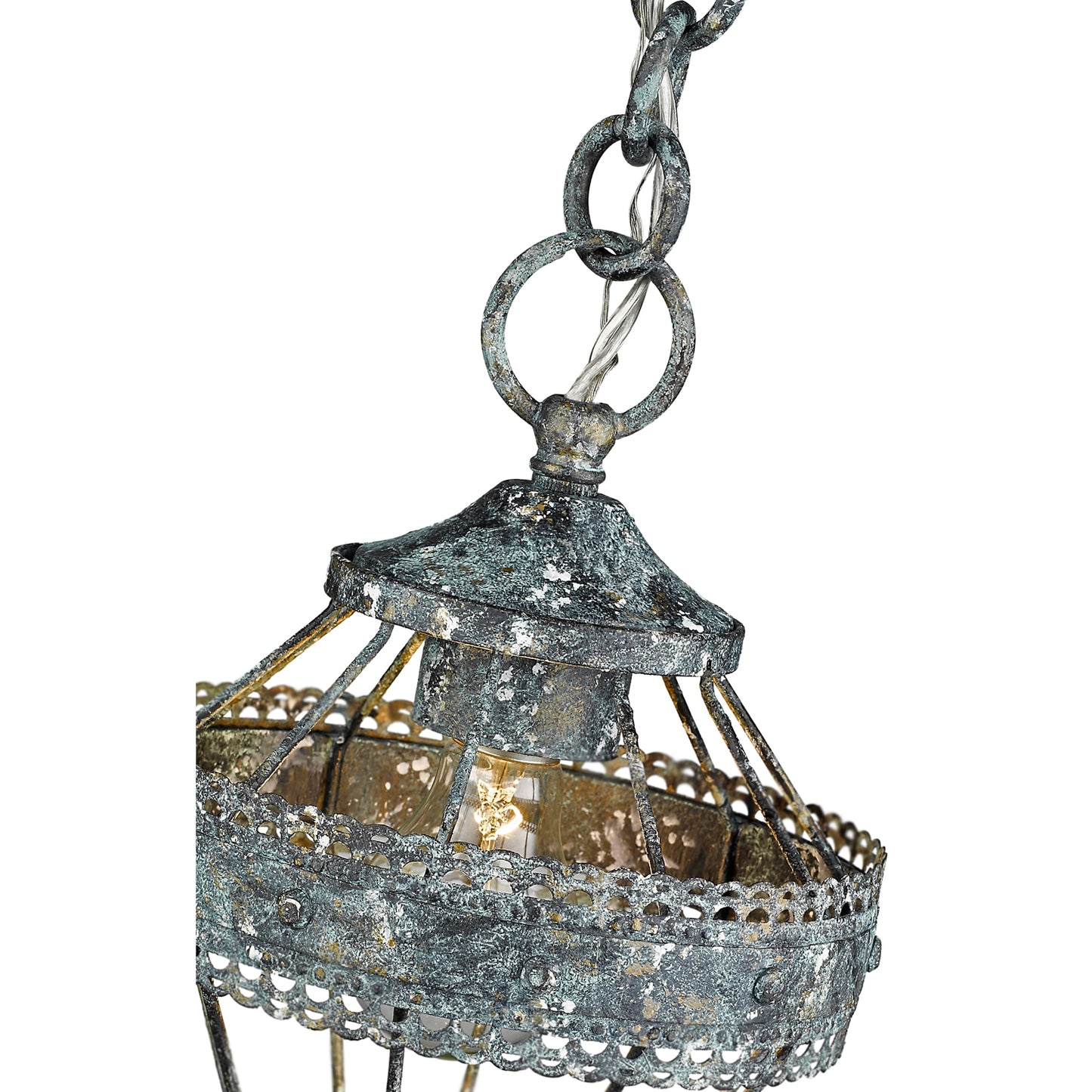 Bueller Mini Pendant in Blue Verde Patina