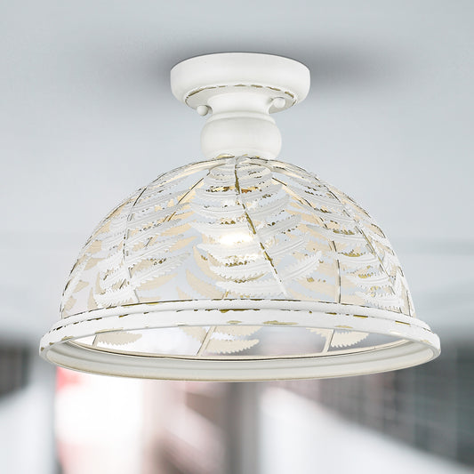 Blanche-Semi-Flush in Vintage Decor White with Vintage Decor White Shade