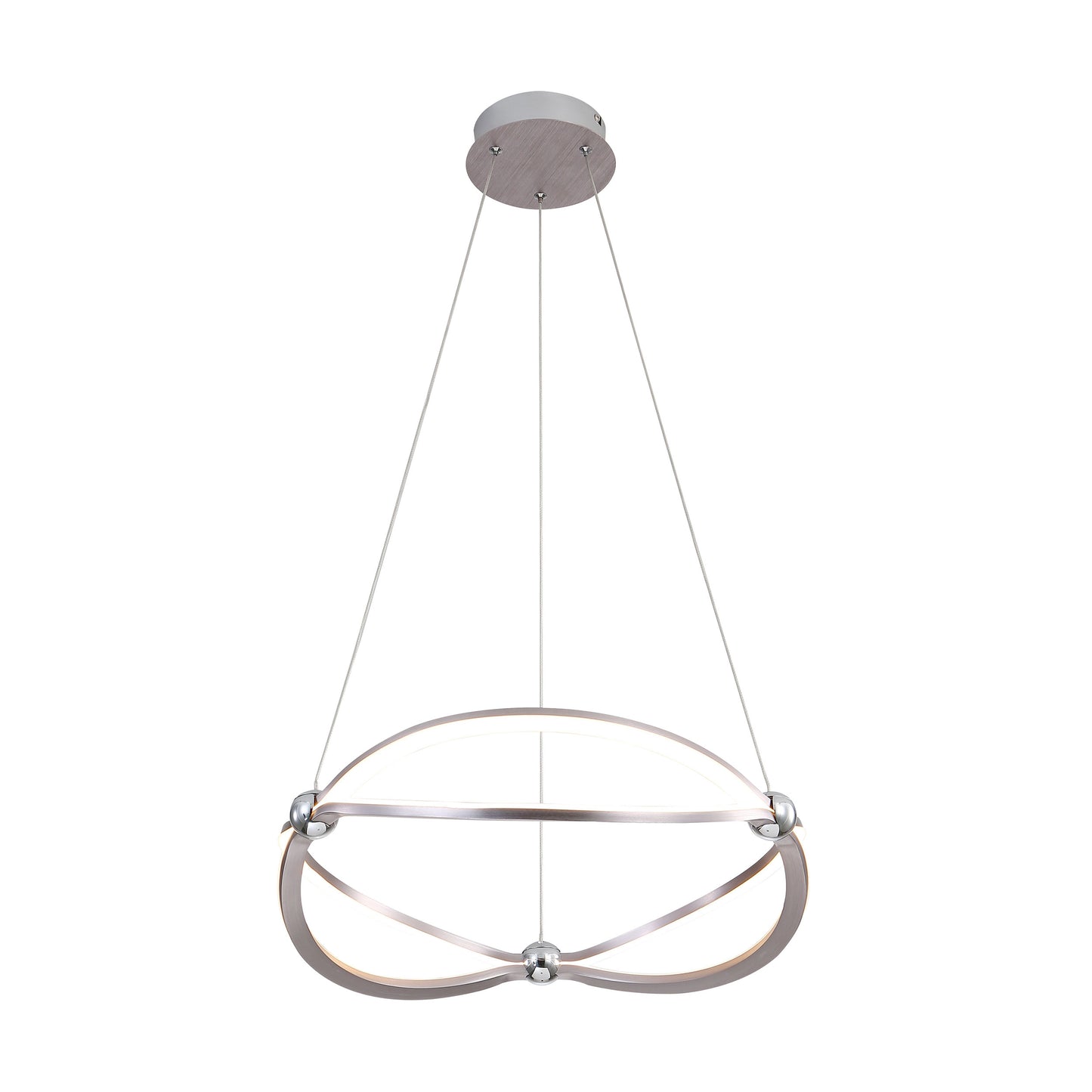 Samantha 19" LED Chandelier in Satin Nickel with No Shade