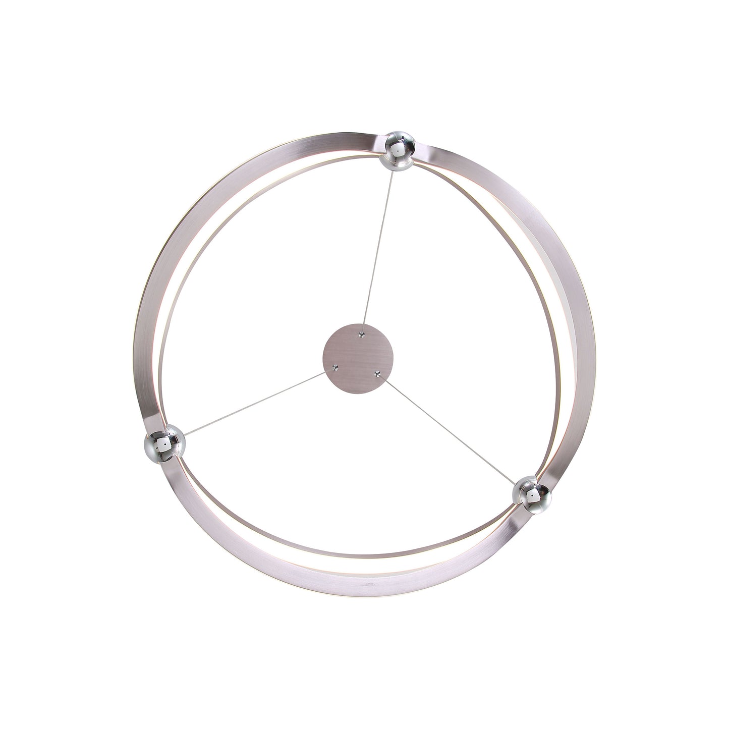Samantha 19" LED Chandelier in Satin Nickel with No Shade
