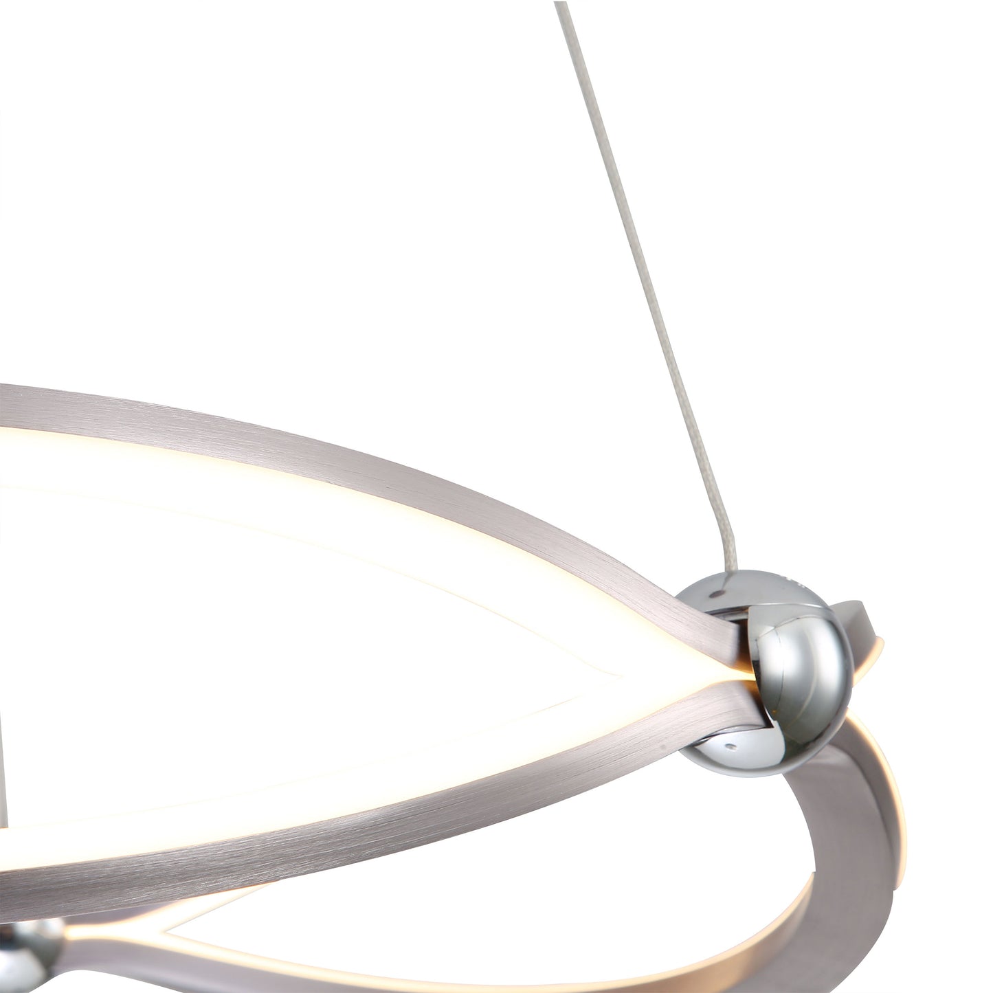 Samantha 19" LED Chandelier in Satin Nickel with No Shade