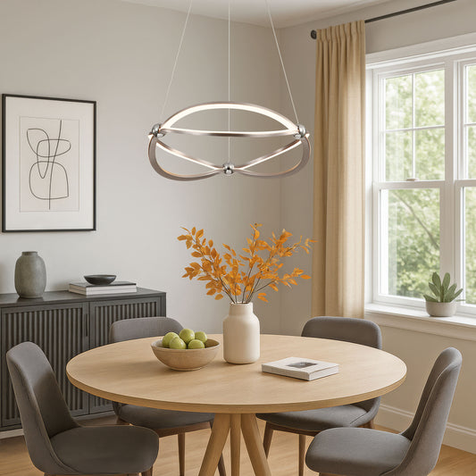 Samantha 19" LED Chandelier in Satin Nickel with No Shade