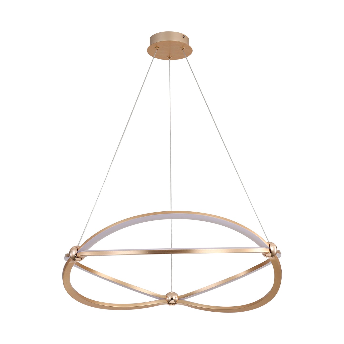 Samantha 24" LED Chandelier in Anodized Gold with No Shade
