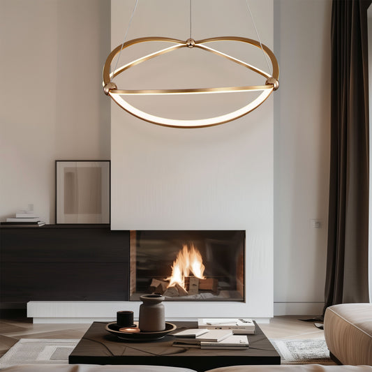 Samantha 24" LED Chandelier in Anodized Gold with No Shade