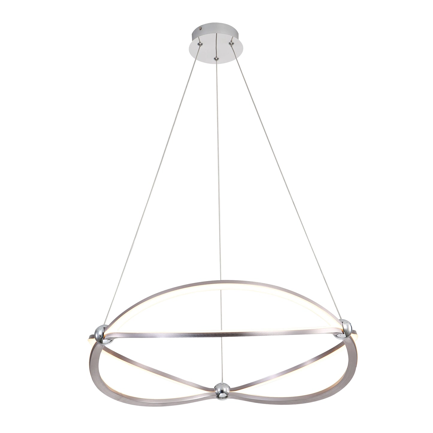 Samantha 24" LED Chandelier in Satin Nickel with No Shade