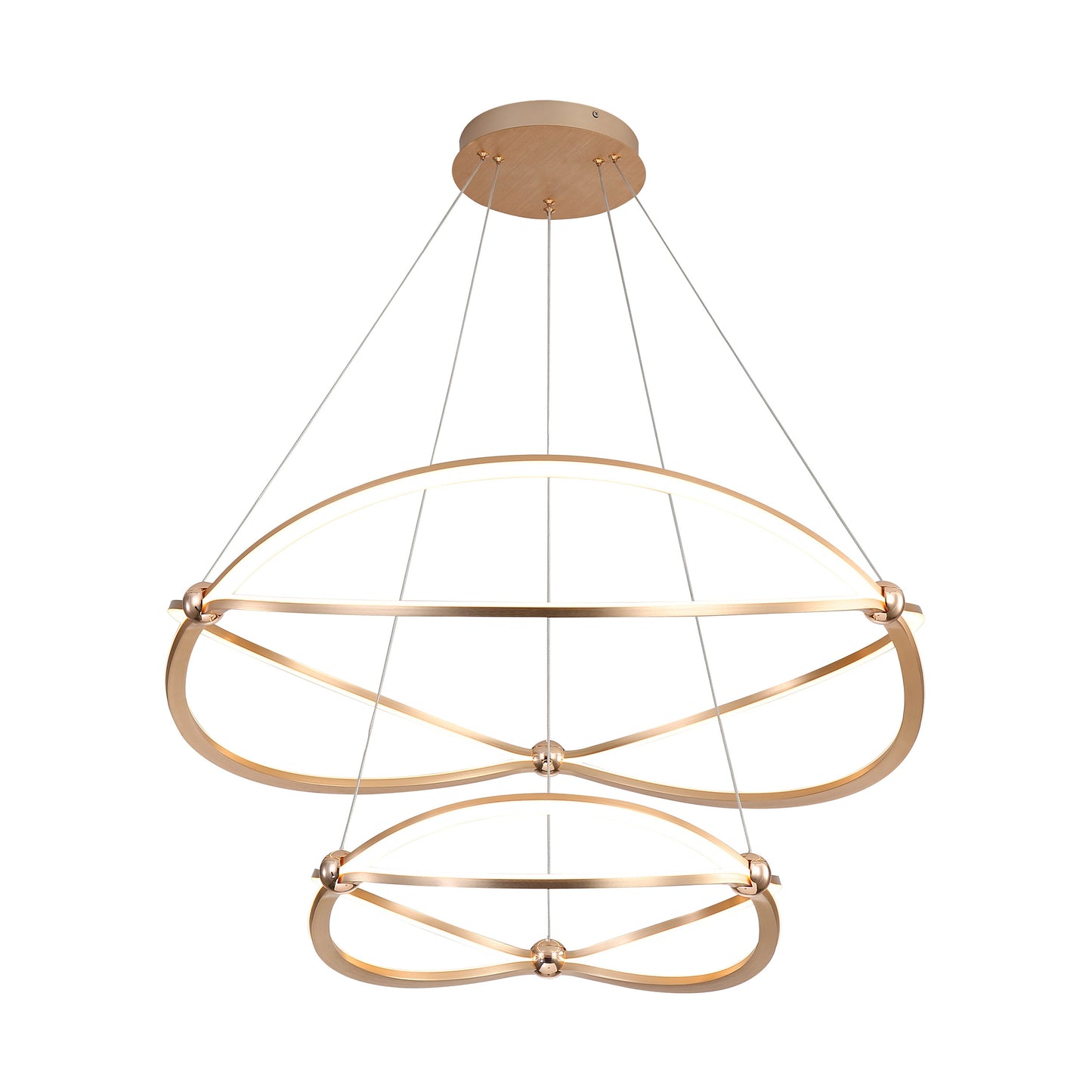 Samantha 2 Tier - 32" LED Chandelier in Anodized Gold with No Shade