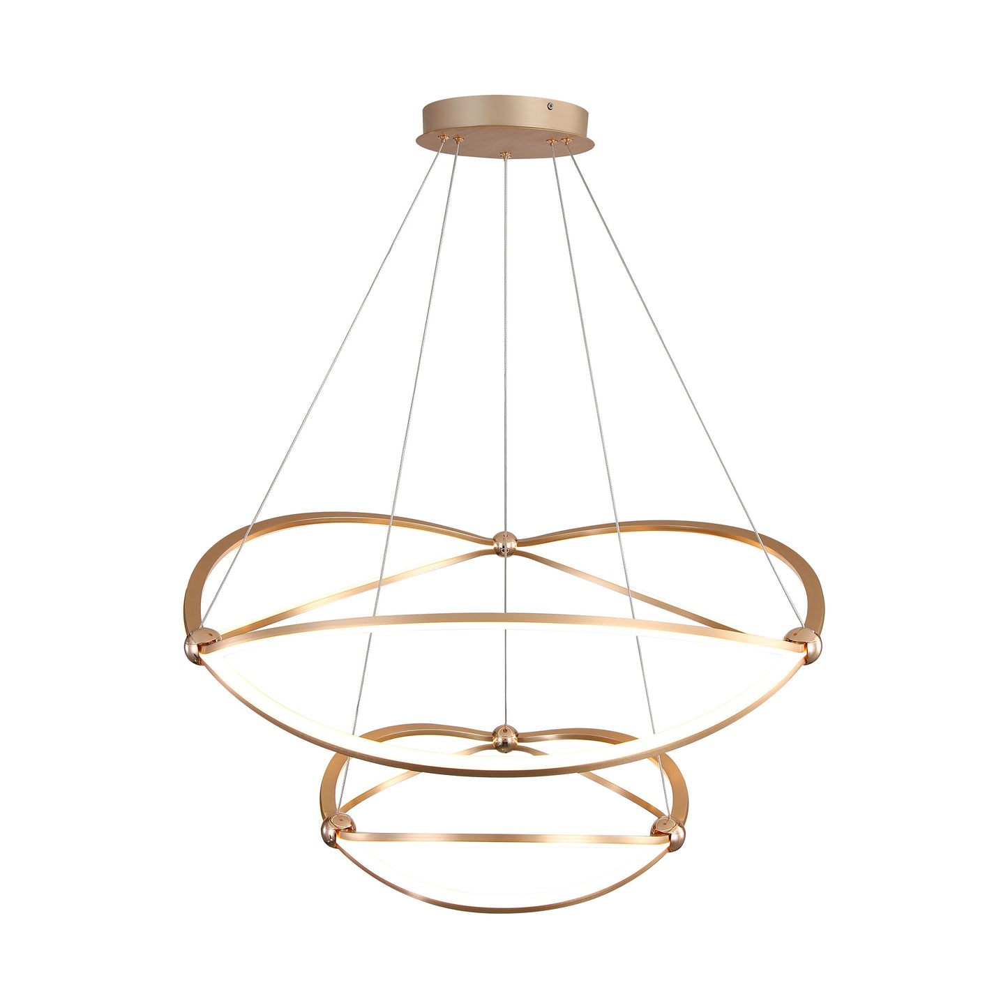 Samantha 2 Tier - 32" LED Chandelier in Anodized Gold with No Shade